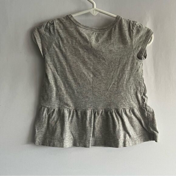 Kid's Carter's Unicorn Grey Peplum T-Shirt - Picture 5 of 6
